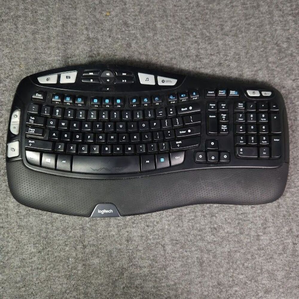 Logitech K350 Wireless Wave Ergonomic Keyboard Black with USB Dongle Tested